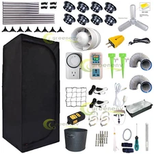 24"x24"x55" Grow Tent Kit w/ LED Full Spectrum Grow Light+Ventilation Inline Fan