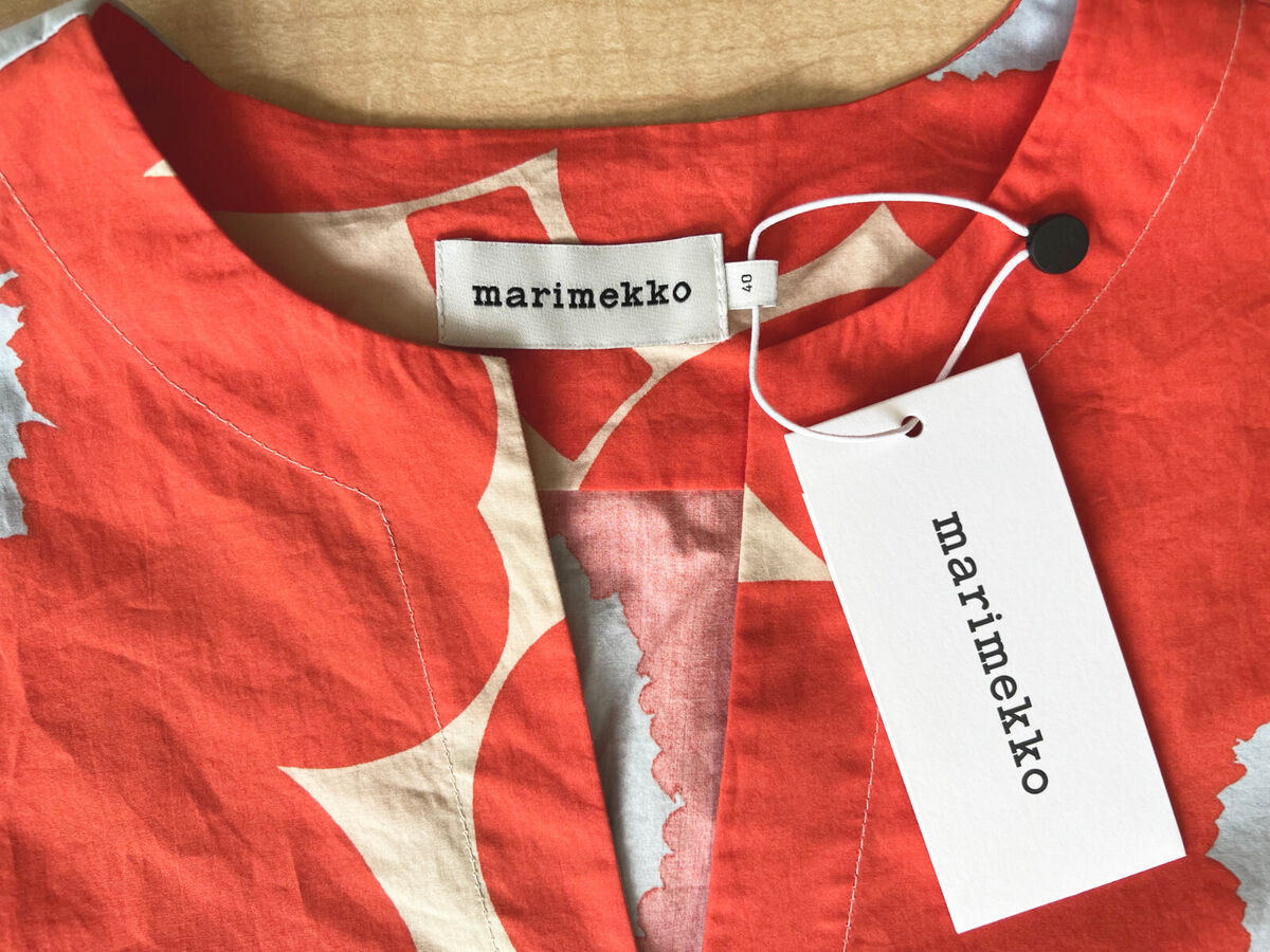 NWT MARIMEKKO Sarja Unikko Organic Cotton Dress | Orange-Lt NWT MARIMEKKO Sarja Unikko Organic Cotton Dress | Orange-Lt
