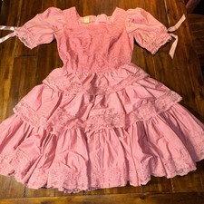 Vintage Partners Please Malco Modes Pink Lace Square Dance Dress Size Unknown