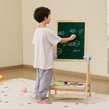 Kids 2  in  1 Wooden Art Easel Double  Sided Magnetic Whiteboard US Stock 