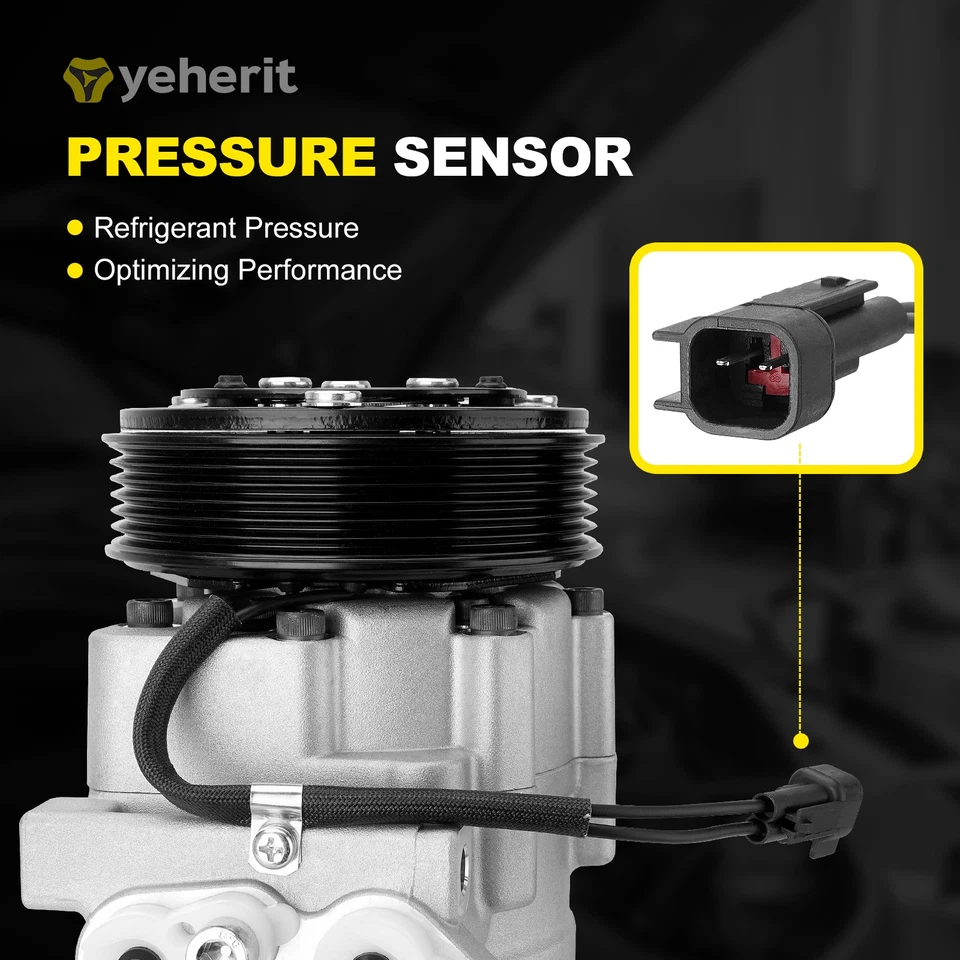 Compresor de aire acondicionado con embrague para Ford Expedition 2007-2014 F-150 Lincoln Navigator Foto 4 de 4