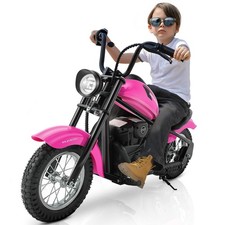 24V Kids Electric Dirt Bike, Motorcycle w/ LED Lights, Music  Fog Effect, 15MPH