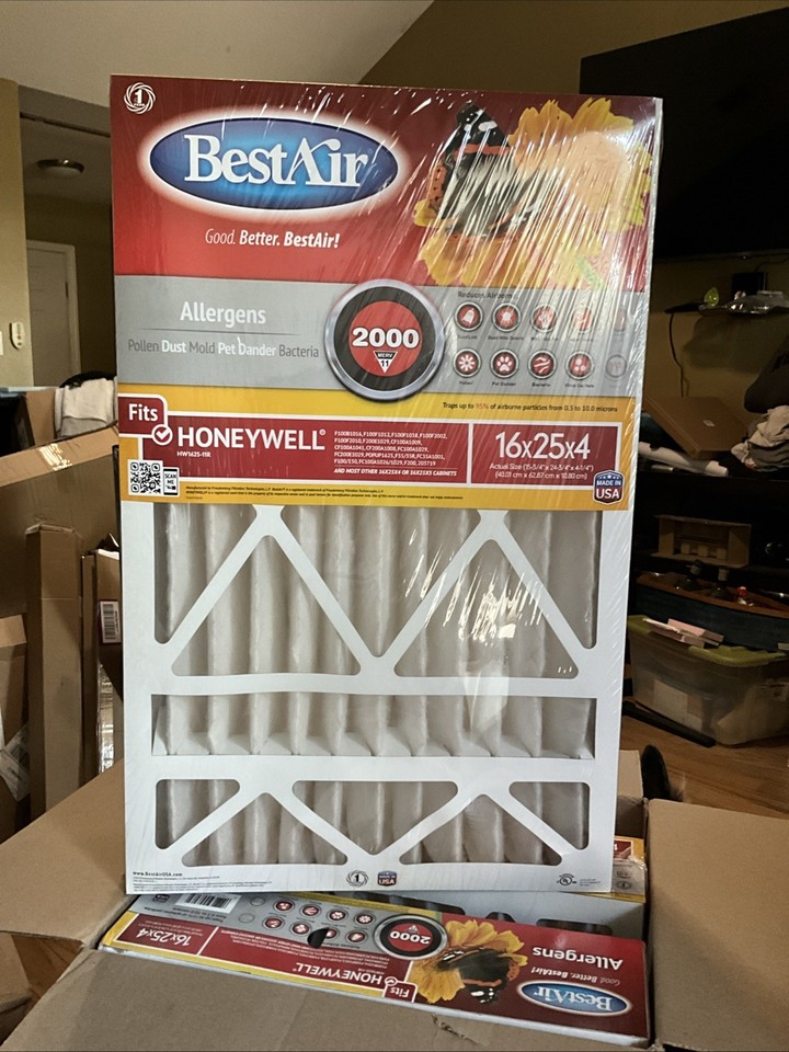 Best air 16 x 25 x 4 furnace filter filters honeywell all 3 ebay