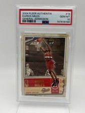2004 FLEER AUTHENTIX #13 DARIUS MILES GENERAL ADMISSION PSA 10 POP 1 , 047/100