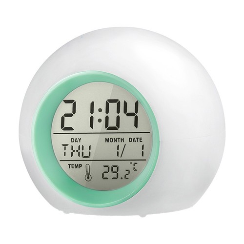 Reloj Despertador LED para Niños con Luz Nocturna de 7 Colores y Funcionamiento a Batería - Imagen 11 de 29