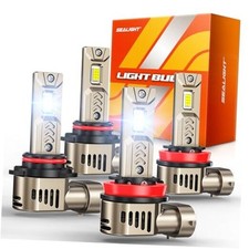 9005 H11 Light Bulb Combo, 10X Super Bright 6500K Cool White, 9005 H11