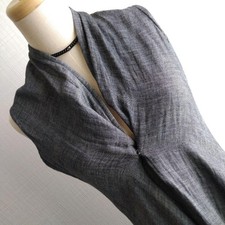 YOHJI YAMAMOTO Y'S Long Gilet Sleeveless Vest Gray Size 2 Cotton Unused JAPAN