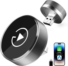 2-In-1 Wireless Carplay Adapter for Apple Iphone Android, Plug Play, Auto Co