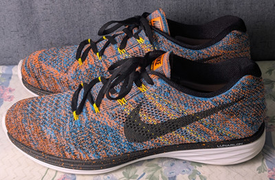 Nike Flyknit Lunar 3 Multicolor Running Men's 12 Shoes 2015 Sneakers 698181-801