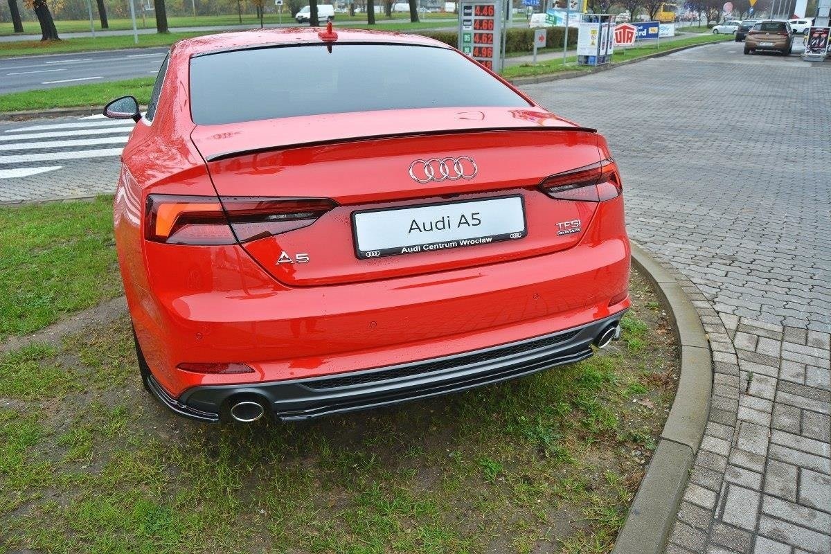 Splitter arrière Maxton pour Audi A5 F5 S-Line sans barres verticales noir brillant