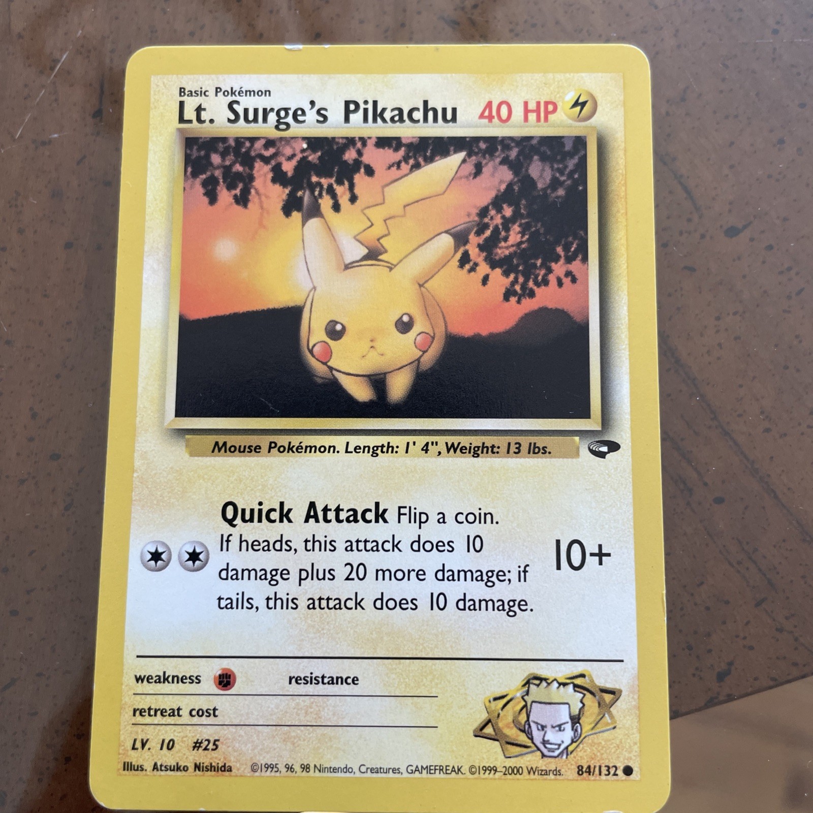 Lt. Surge's Pikachu 84/132 Gym Challenge Regular