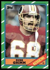Russ Grimm 1986 Topps #178 Washington Redskins