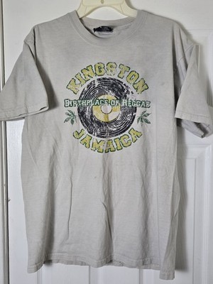 Zion Rootswear Kingston Jamaica T-shirt Men's Size Medium White Reggae        AB