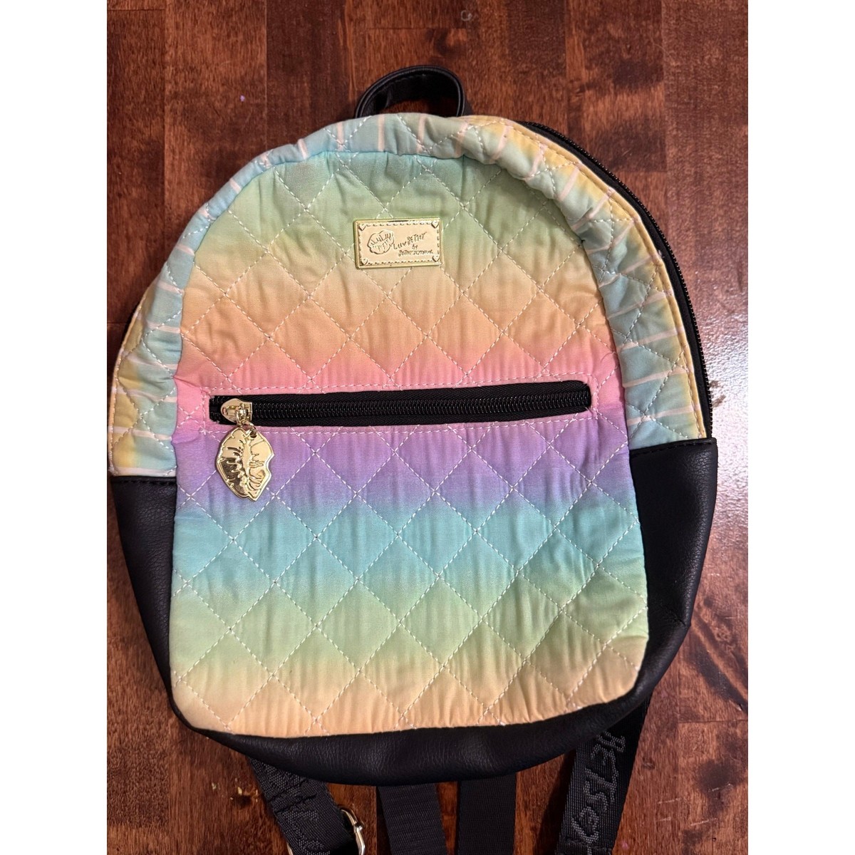 Luv Betsey Johnson rainbow quilted backpack. m18083750593_1.jpg?1638638553 main image 3