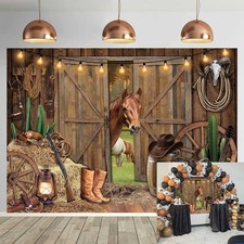 Western Cowboy Backdrop 7x5FT Wild West Rodeo Country Horse Barn