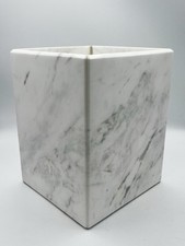Beautiful Waterworks Studio White Marble Small Trash Can/Bin