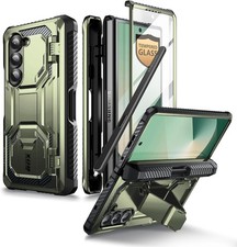 i-Blason for Samsung Galaxy Z Fold6 Case with S Pen Holder Screen Cover, Guldan