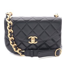 Chanel Lambskin Matelasse Shoulder Bag Women Black One Size 679149