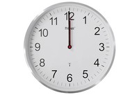 Funk Wanduhr 30Cm Aluminium Silber Weiß Leise Modern Analog Modell 19411
