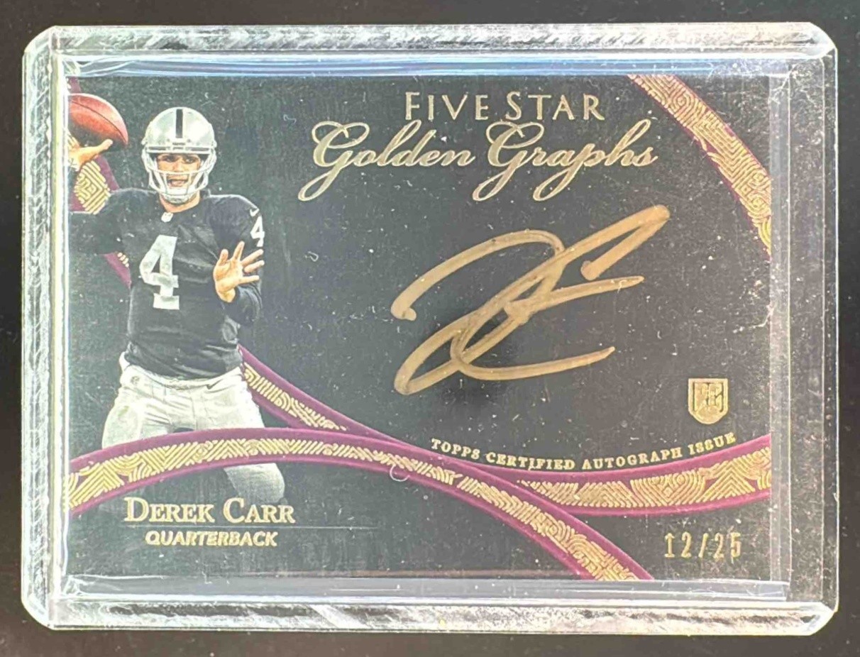 Derek Carr Topps Five Star Golden Graphs #DC Purple