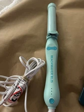 RARE Beachwaver  Pastel Soft Baby Minty Sky Aqua Blue Barrel Curling Iron