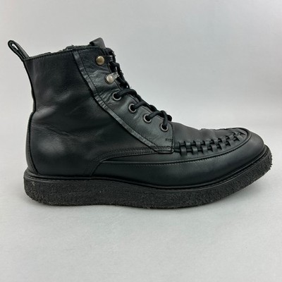 AllSaints Stiefel Größe EU42 UK8 Arden Schwarz Leder Knöchel Freizeit Kreppsohle Biker
