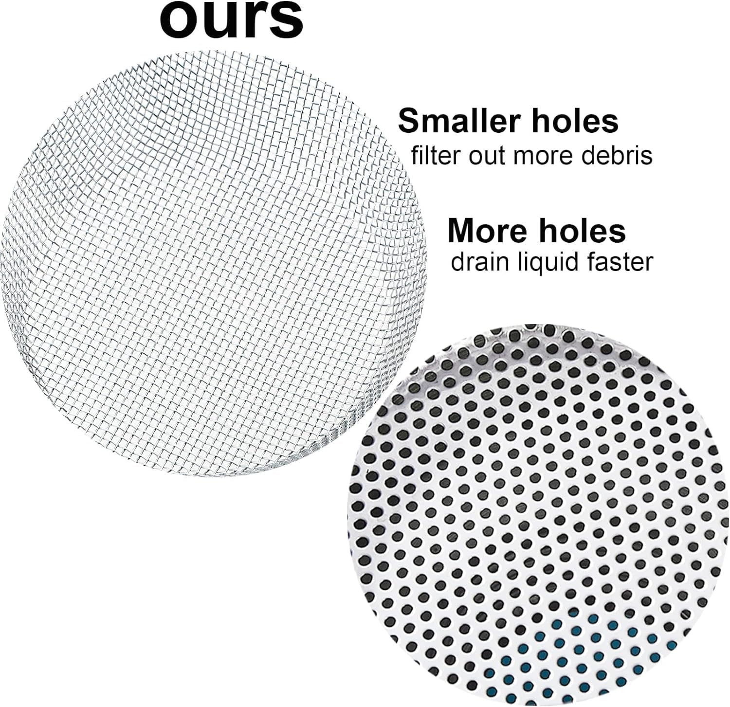 LASSHSWA 2 PCS Kitchen Sink Strainer Stainless Steel, Silver 