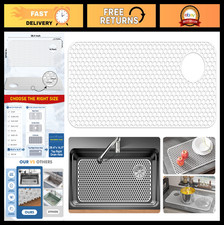Silicone Kitchen Sink Protector Mat 28.4"x14.3" Non-Slip Heat Resistant - White