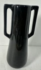 Vintage Haeger USA #1871 “Adam” Art Deco Double Handle Vase Black Gloss