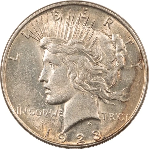 1923-D $1 PEACE DOLLAR - HIGH GRADE, NEARLY UNCIRCULATED, LOOKS CHOICE!