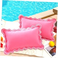 12x20 Hot Pink 20" x 12" Pack of 2 Pink Scalloped Pillow Covers 12x20