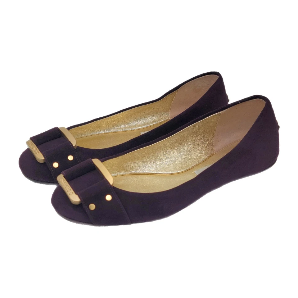 Jimmy Choo Morse Purple Suede Ballet Flats Size 7/37EUC - Image 2 of 4