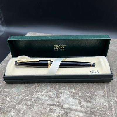 Cross Radiance Selectip Rolling Ball Pen Black Gold Trim with Box 0.7mm Refill