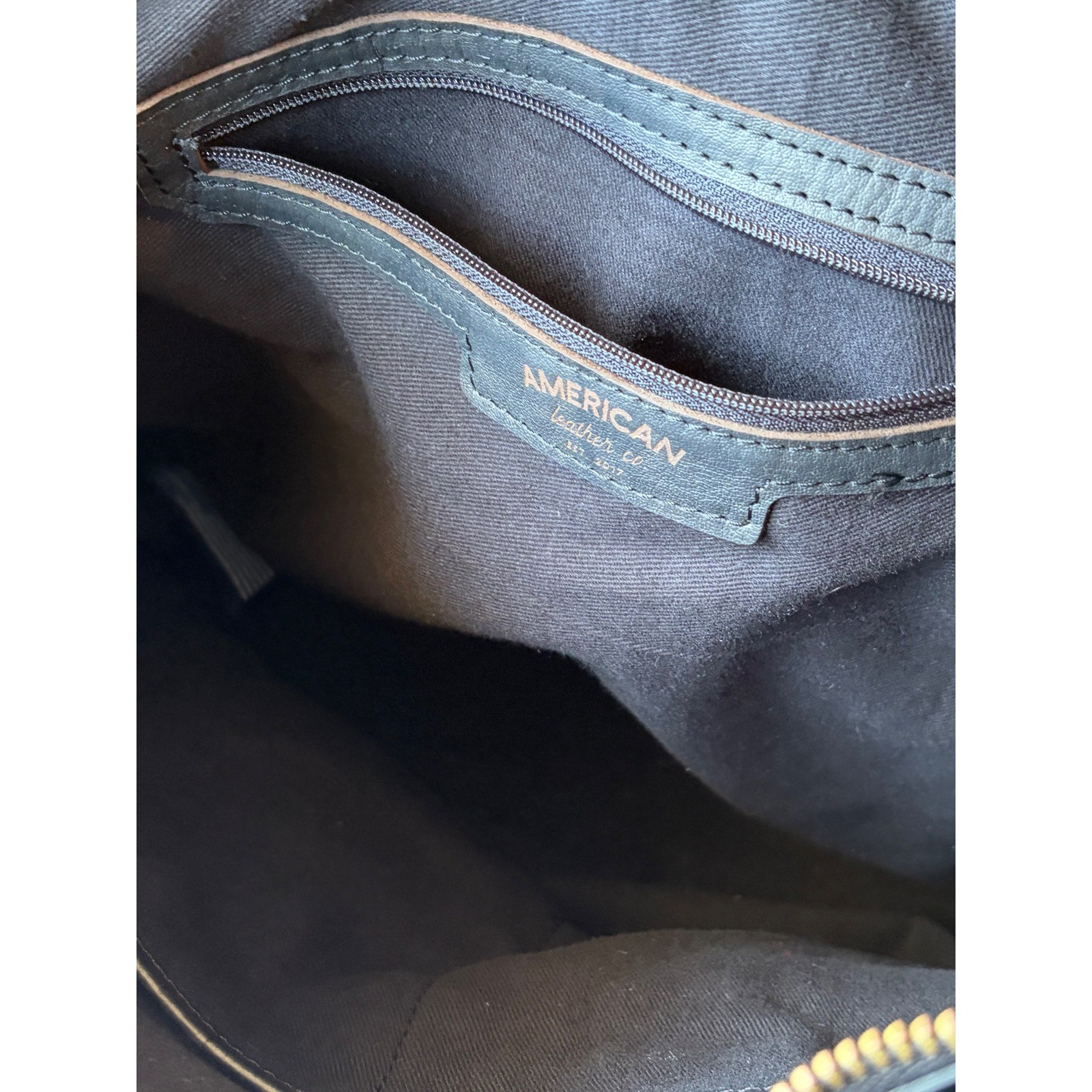 American Leather Co Black Patchwork Whipstitch Le… - image 3