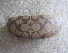 COACH Signature Monogram Brown Hard Clamshell Eyeglasses/Sunglasses Case/Cloth