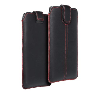 Handytasche für ZTE Axon A41 Pro Smartphone Schutzhülle Slimcase schwarz rot