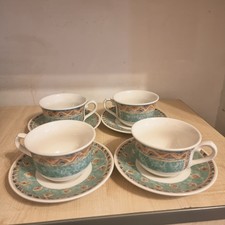 Vintage Set of 4 Churchill Kabul Tea Cups&Saucers Staffordshire Fine English 