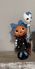 Ghoulish Halloween Pumpkin Girl with Balloon
