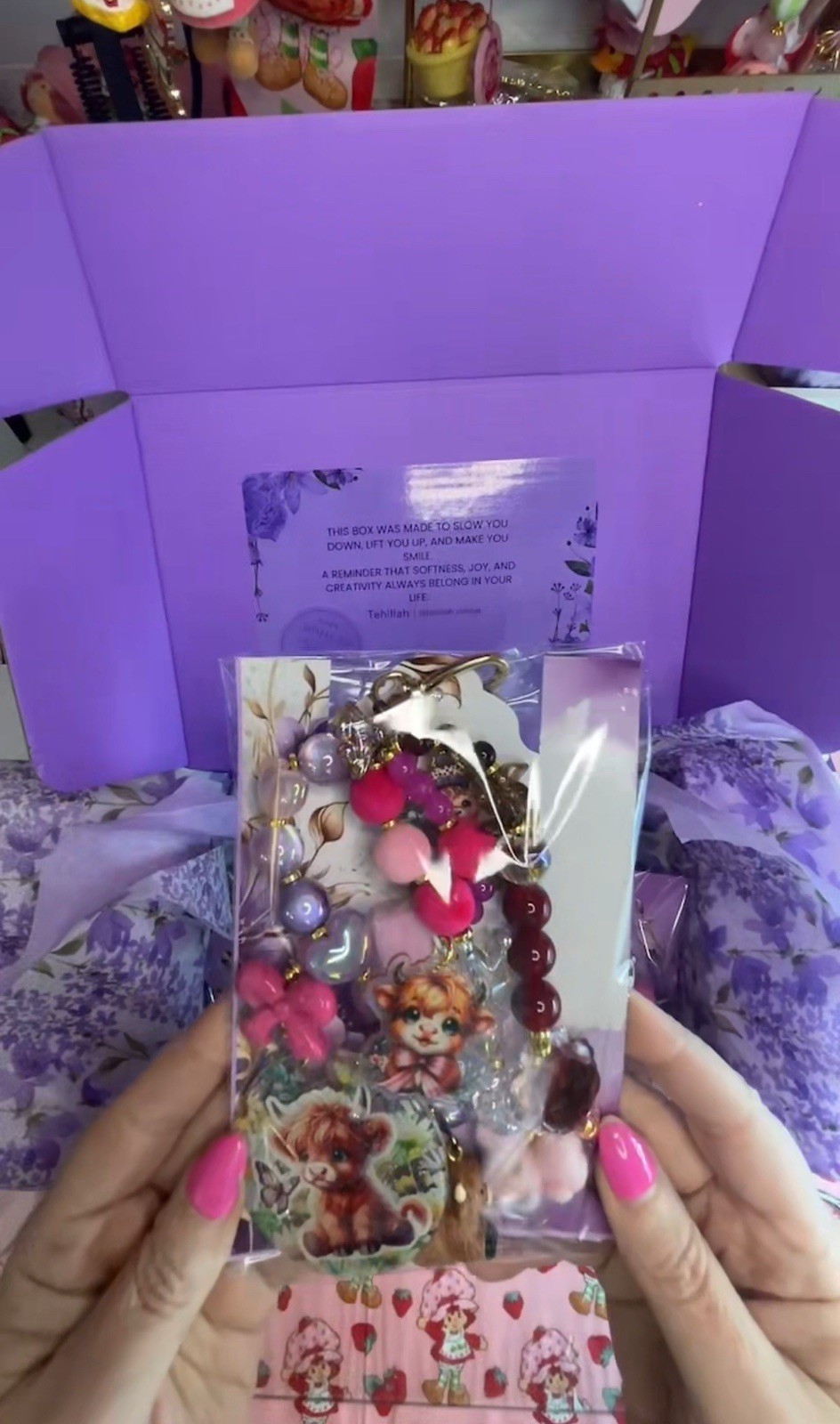 Highland Cow Care Box 🐮🎀 Handmade Gift Set Coquette Farm Aesthetic Custom Gift