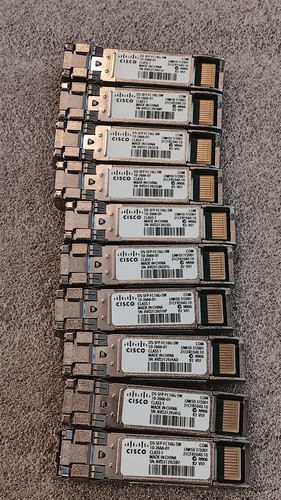 Lot of 10 Cisco DS-SFP-FC16G-SW 10-2666-01 SFP 16 GB Transceiver Modules