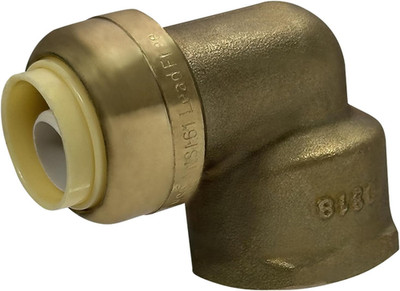 Push Fit 1/2 Inch X 3/4 Inch Female NPT Elbow, 1/2 in X 3/4 in Inch Push Fit Fem