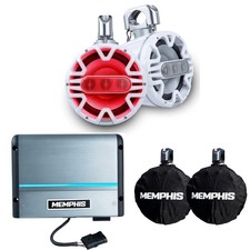 Memphis Audio MM84TW 8" White Tower Array Speakers with Outdoor Covers and MM...