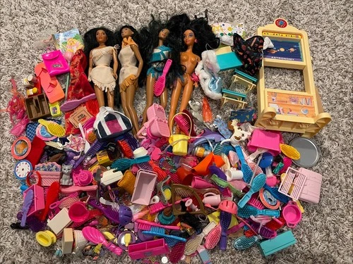 Large Lot Vintage Barbie Doll Clothes Accessories Disney 1990s Y2K Mattel