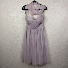 Jenny Yoo Chiffon Dress Lt Pink Sz 10 Annabelle Convertible Bridesmaid Strapless