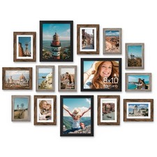 Vittanly 15 Pack Picture Frames Collage Wall Decor Multi-Size Photo Frame Set