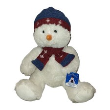 Golden Bear Co Plush White Snowman Winter scarf hat 17"
