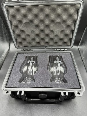 Microtech Marfione Titanium Whiskey Glass Set Custom Dagger Logo
