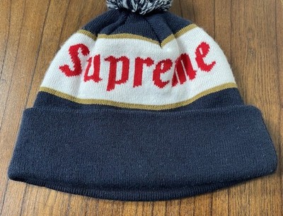 SUPREME Beanie Knit Hat Navy Unisex One Size 22FW GUC RARE USA