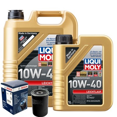 Motoröl 10W40 LIQUI MOLY Leichtlauf 6L+BOSCH Ölfilter