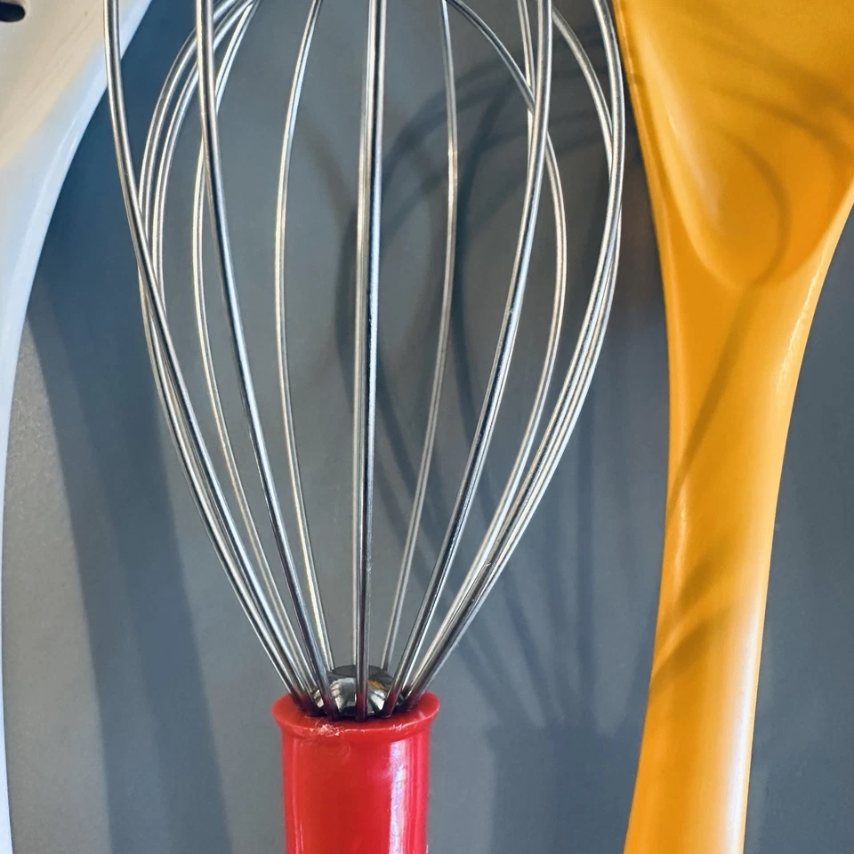 De colección Melamina Rosti Oetker Dinamarca Alemania Amarillo Rojo Blanco Utensilio Cuchara Espátula Foto 2 de 4